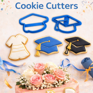 Graduation Cookie Cutter Set – Graduation Cap & Gown Fondant Cutters