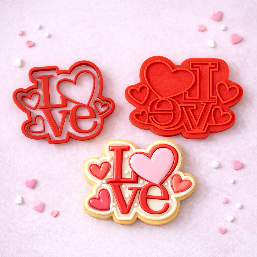 Love Cookie Cutter & Stamp – Valentine Heart Design