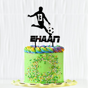 Personalized Football Cake Topper – Soccer Theme 3D Printed Custom Name & Jersey Number