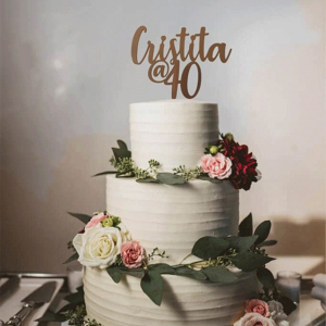Personalized 40th Birthday Cake Topper – Custom Name & Age Milestone Decoration