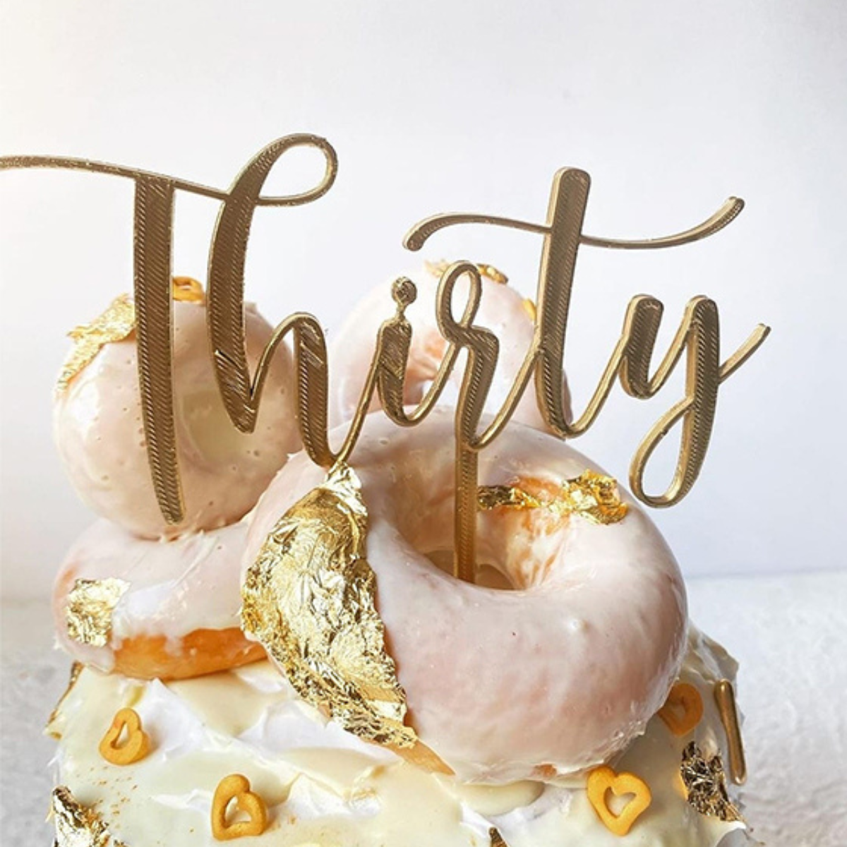 Thirty Script Cake Topper – Elegant 30th Birthday