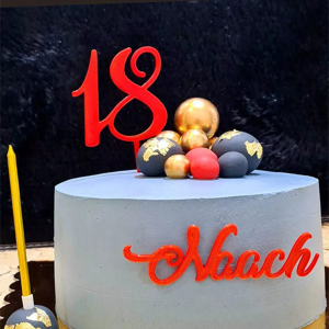 Custom 18th Birthday Cake Topper Set – Top & Front Name