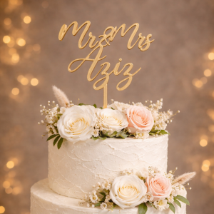 Mr & Mrs Custom Name Wedding Cake Topper