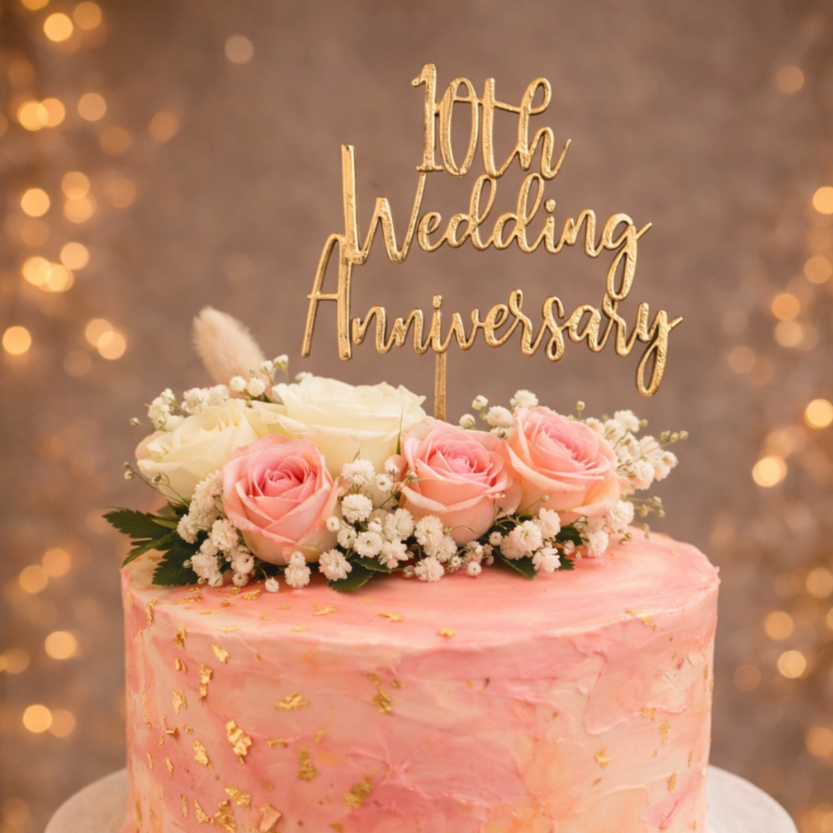 10th Wedding Anniversary Cake Topper
