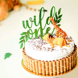 Wild One Safari Cake Topper – Jungle Theme Birthday Decoration