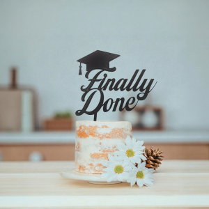 “Finally Done” Graduation Cake Topper
