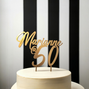 Personalized 50th Birthday Cake Topper with Name