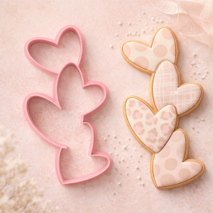 Stacked Hearts Cookie Cutter – Romantic Valentine Cookie Shape