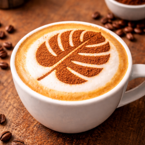 Monstera Leaf Coffee Stencil – Latte Art & Dessert Dusting Stencil