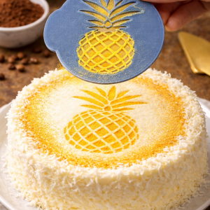 Pineapple Coffee Stencil – Latte Art & Dessert Dusting Stencil